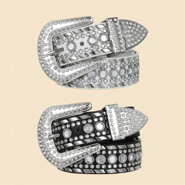 1Pc Men'S And Women'S Hip Hop Style Belt Rhinestone Drill Belt - Image 4