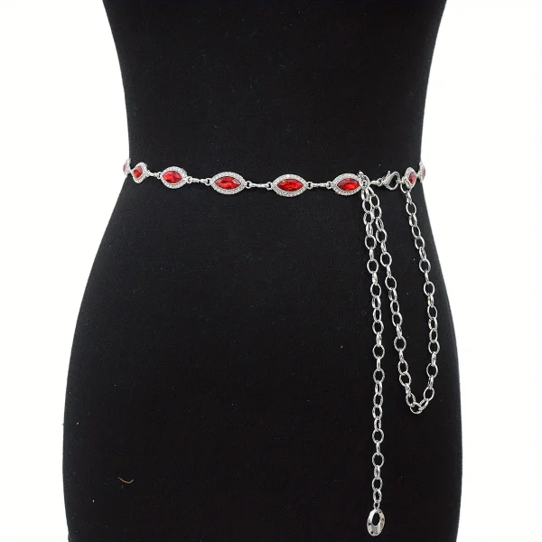 Plus Size Golden Waist Chain Crystal Rhinestone Inlaid Boho Body Chain Elegant Metal Chain Belt Dress Girdle For Women - Image 11