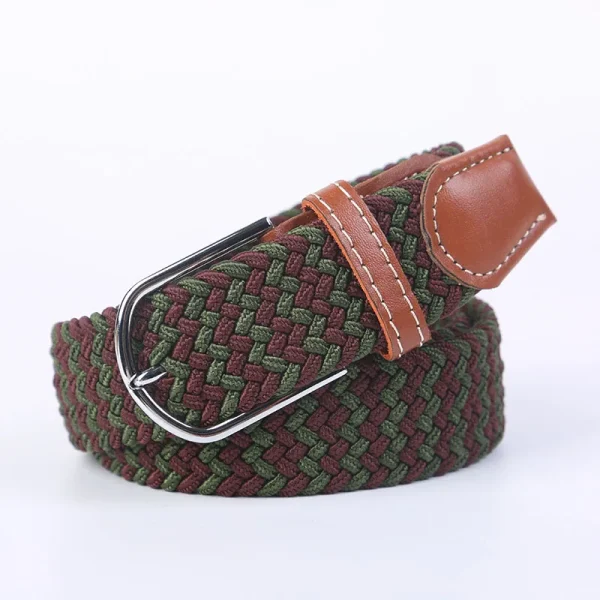 Unisex Elastic Fabric Woven Casual Belt Pin Buckle Expandable Braided Stretch Canvas Simple and Stylish Leisure Men Women Belt - Image 15