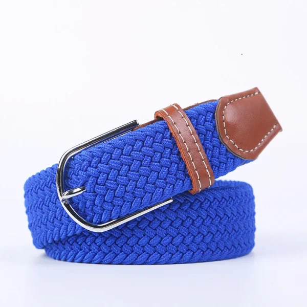 Unisex Elastic Fabric Woven Casual Belt Pin Buckle Expandable Braided Stretch Canvas Simple and Stylish Leisure Men Women Belt - Image 37