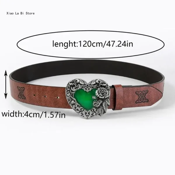 Girl Embossed Waist Belt Western PU Belt for Dress Jeans Adjustable Length XXFD - Image 6