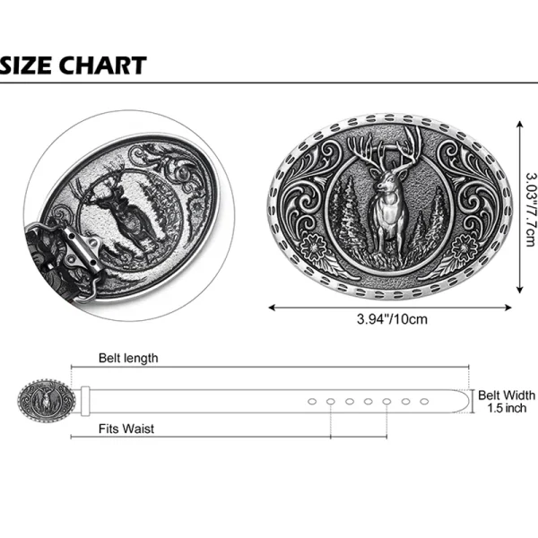 BISON DENIM Western Belt Buckle Vintage Cowboy Animal Pattern Belt Buckle Handmade Belt Accessories - Image 6