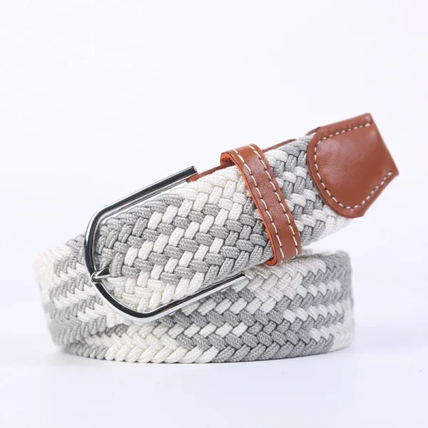 Unisex Elastic Fabric Woven Casual Belt Pin Buckle Expandable Braided Stretch Canvas Simple and Stylish Leisure Men Women Belt - Image 54