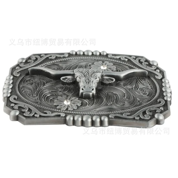 Western Cowhead Pattern Belt Buckle Cowboy Waistband - Image 4