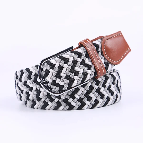 Unisex Elastic Fabric Woven Casual Belt Pin Buckle Expandable Braided Stretch Canvas Simple and Stylish Leisure Men Women Belt - Image 19