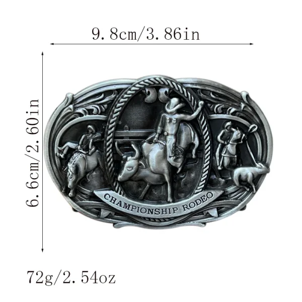 Bull belt buckle Western cowboy - Image 2
