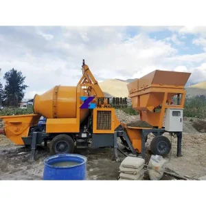 Portable Trailer Mounted Diesel Electric Mini Concrete Cement Mixers with Pumps Machines Concrete Pump Mixer