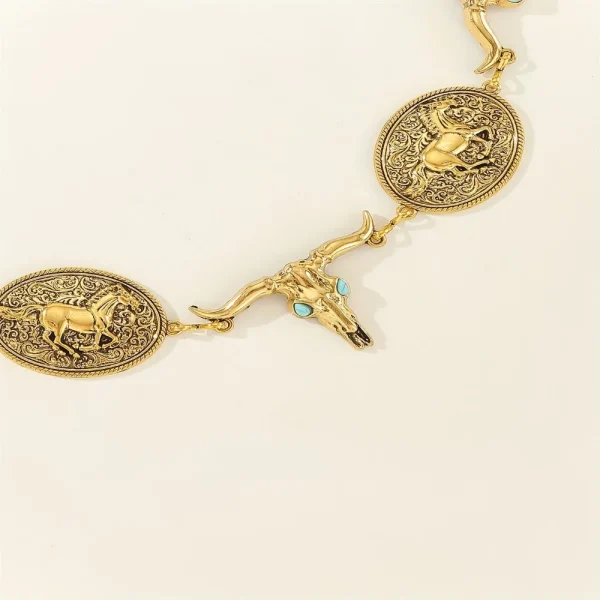Western Horse Bull Waist Chain Vintage Boho Chain Belts Adjustable Body Jewelry Dress Girdle For Women daily use - Image 6