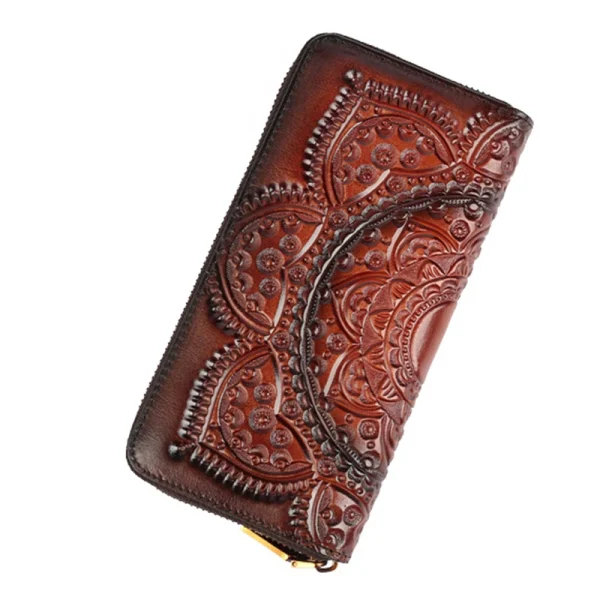 Women Long Wallet Clutch Bag Genuine Leather ID/Credit Card Cash Holder Retro Lady Female Real Cowhide Money Bags Wrist Purse - Image 8