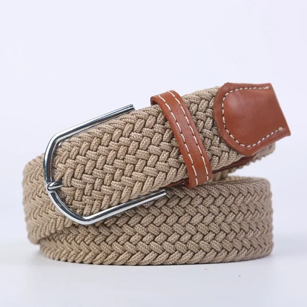 Unisex Elastic Fabric Woven Casual Belt Pin Buckle Expandable Braided Stretch Canvas Simple and Stylish Leisure Men Women Belt - Image 47