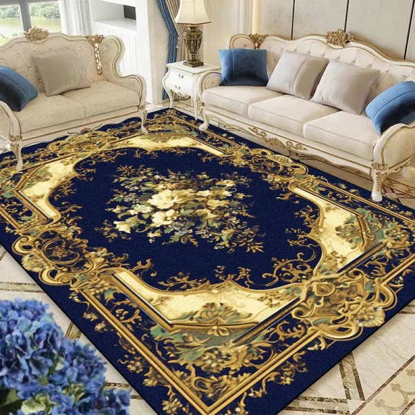 European Large Area Rugs for Living Room Luxury Decoration Soft Fluffy Sofa Area Floor Mat Non-slip Bedroom Cloakroom Carpet 러그 - Image 3