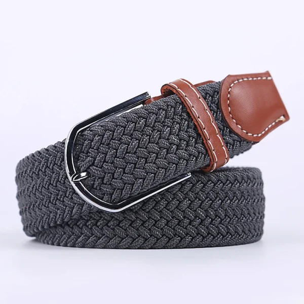 Unisex Elastic Fabric Woven Casual Belt Pin Buckle Expandable Braided Stretch Canvas Simple and Stylish Leisure Men Women Belt - Image 18