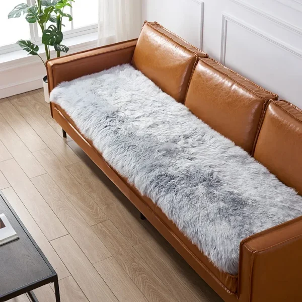 Nordic Long Soft Faux Sheepskin Fur Area Rugs Living Room Bedroom Floor Mat Shaggy Silky Plush Carpet Faux Fur Rug Decor Mats - Image 3