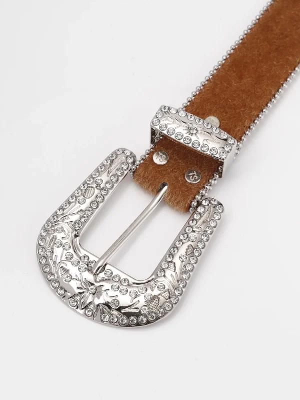 Women PU Leather Strap for rhinestone Belts Western Cowboy Y2K Girls Fashion Belt for Jeans Men - Image 5