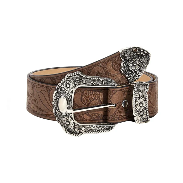 Vintage Golden Carved Pin Buckle Belt Metal Carved Buckle Jeans Dress Pants Waistband Casual Waist Strap Belt Western Style - Image 7
