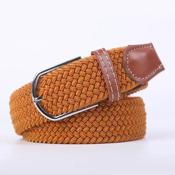 Unisex Elastic Fabric Woven Casual Belt Pin Buckle Expandable Braided Stretch Canvas Simple and Stylish Leisure Men Women Belt - Image 43