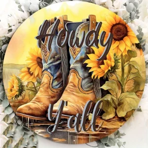 Durable Cowboy Boots for Wall Door Decor, Aluminum Metal Sign, Western Design, Perfect for Bedroom, Bathroom, Home, Cafe Decor
