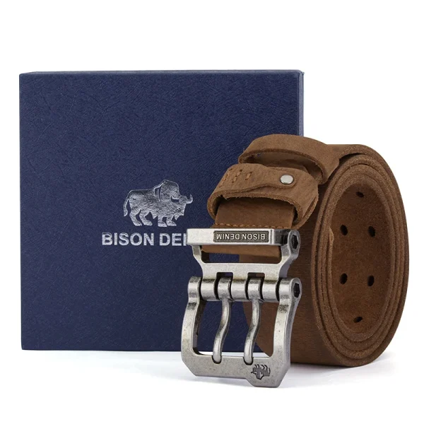BISON DENIM Genuine Leather Belt For Men High Quality Buckle Jeans Casual Belts Vintage Business Cowboy Waistband Free Shipping - Image 9