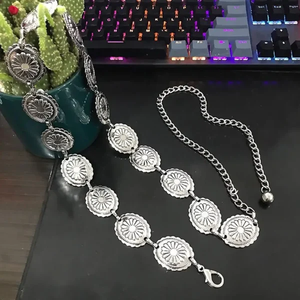 Ethnic Style Retro Metal Waist Chain Bohemian Silver Metal Chain Belt Women's Fashion Accessories - Image 4