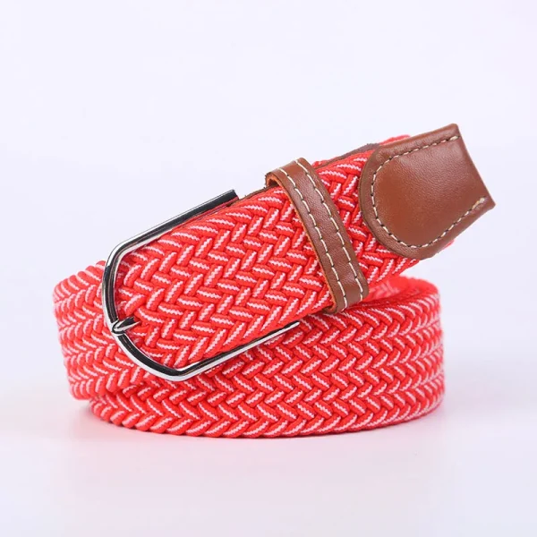 Unisex Elastic Fabric Woven Casual Belt Pin Buckle Expandable Braided Stretch Canvas Simple and Stylish Leisure Men Women Belt - Image 59