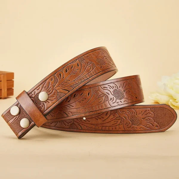 3.8cm Belts Without Buckle PU Leather Belt Body No Buckle Strap for Smooth Buckle Belt High Quality Male Belts - Image 4