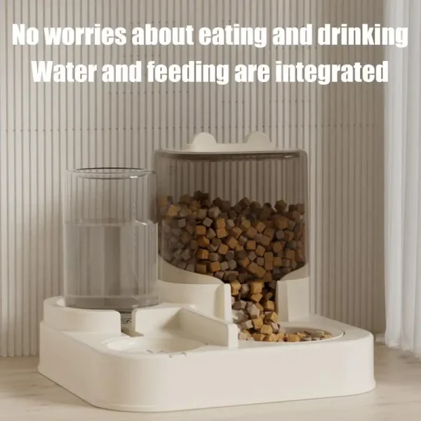 Automatic Feeder Cat Dog Food Bowl With Water Fountain Pet Large Capacity Raised Stand Dish Bowl For Cat Drinker Accessories - Image 5