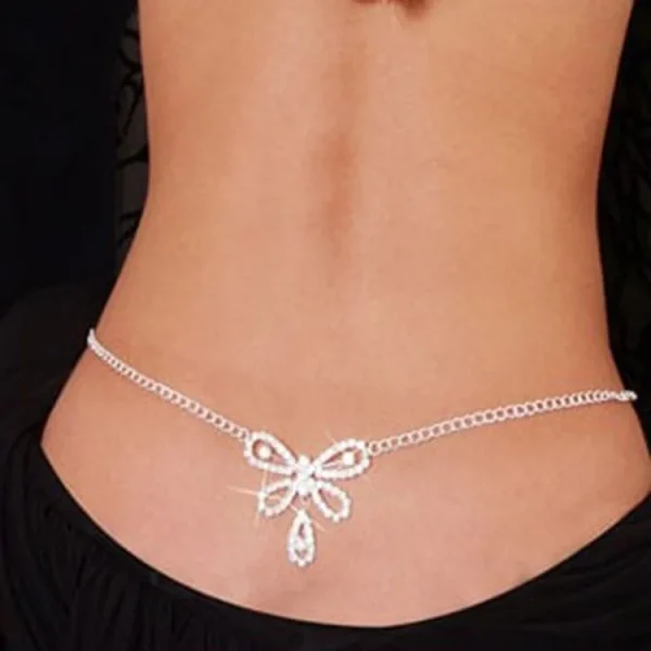Rhinestone Body Chains Belt Crystal Waist Chains Heart Pendant Summer Beach Waist Body Jewelry Festival Belt Belly Jewelry Women - Image 2