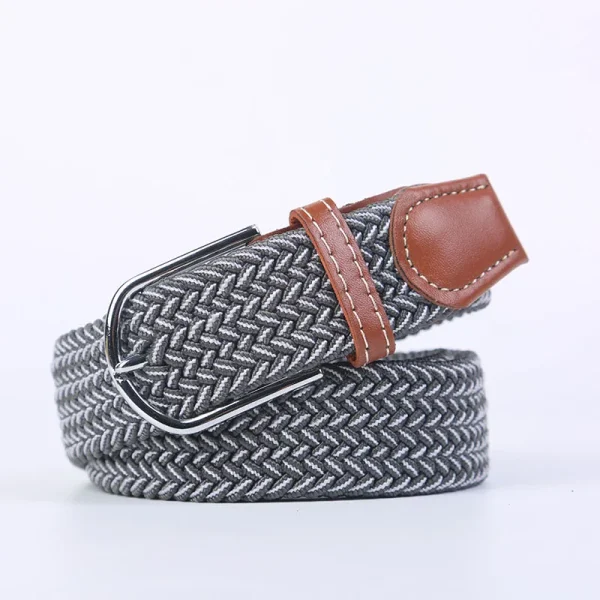 Unisex Elastic Fabric Woven Casual Belt Pin Buckle Expandable Braided Stretch Canvas Simple and Stylish Leisure Men Women Belt - Image 56