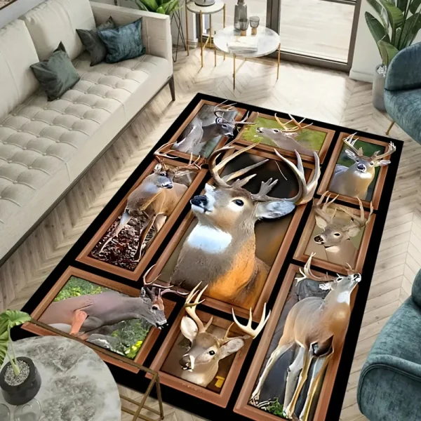 15 Sizes Flag Deer Pattern Rug Carpet for Living Room Bathroom Mat Creative Doormat Carpet for Bedroom Home Decor Alfombras Cool - Image 3