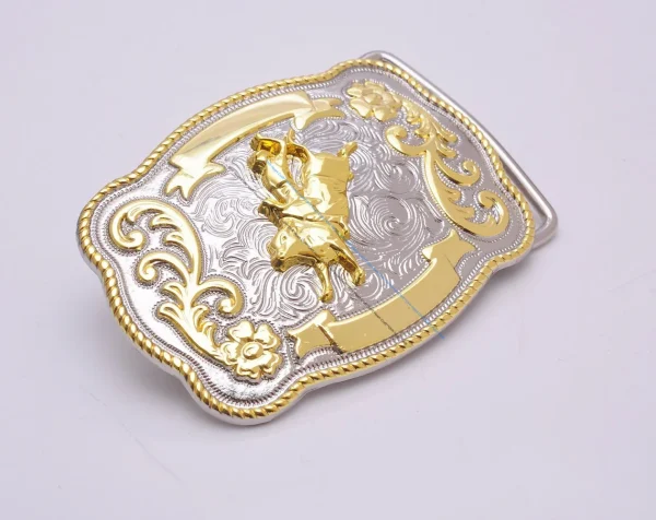 69*50MM Inner 40MM ROCK BULL RIDE RODEO RODEO COWBOY TEXAS WESTERN SHINE BELT BUCKLE - Image 4
