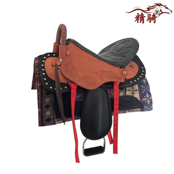 سرج الحصان Harness Complete Set Of Accessories Fine Riding Supplies New Size Saddle Leather Printed Tourist Saddle - Image 10