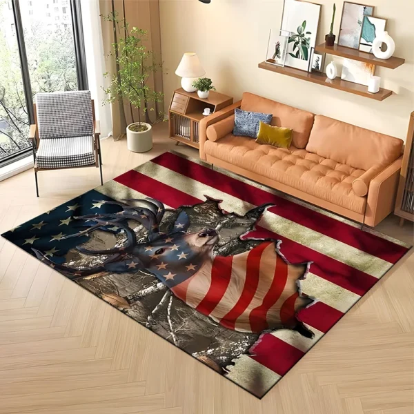 15 Sizes Flag Deer Pattern Rug Carpet for Living Room Bathroom Mat Creative Doormat Carpet for Bedroom Home Decor Alfombras Cool - Image 6