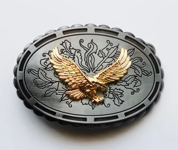 Western Belt Buckle Initial Vintage-Cowboy Rodeo Silver&Gold Belt Buckle for Men Women - Image 4