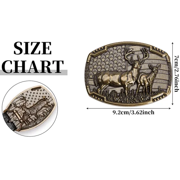 BISON DENIM Western Belt Buckle Vintage Cowboy Animal Pattern Belt Buckle Handmade Belt Accessories - Image 9