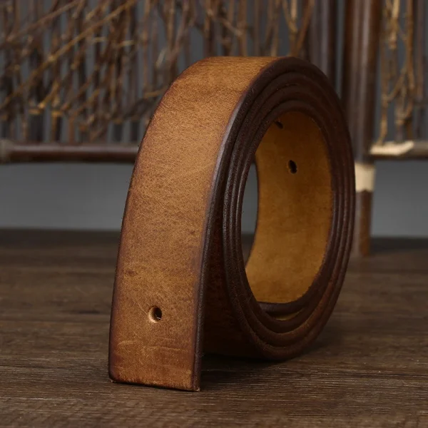 100-125cm First Layer Pure Cowhide Men's Belt Headless Pin Buckle Belts Strip Genuine Leather Thickening Vintage Mens Waistband - Image 8