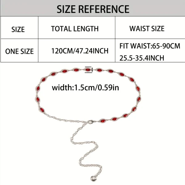 Plus Size Golden Waist Chain Crystal Rhinestone Inlaid Boho Body Chain Elegant Metal Chain Belt Dress Girdle For Women - Image 4
