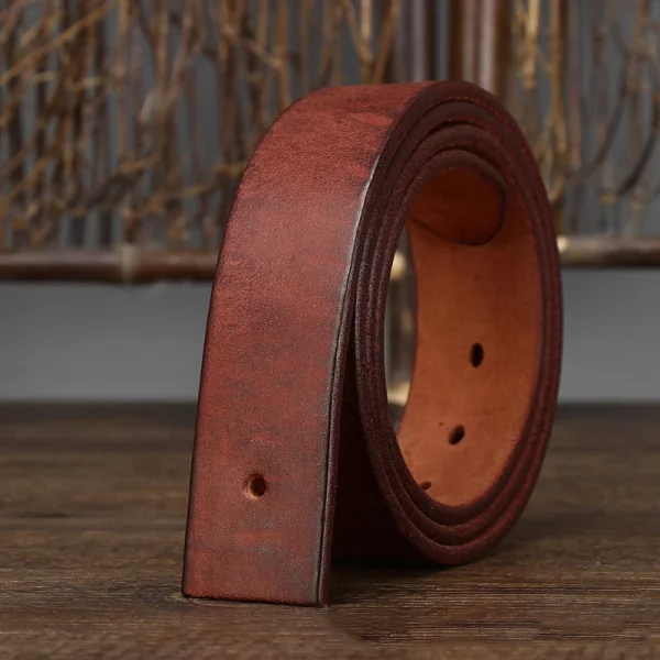 100-125cm First Layer Pure Cowhide Men's Belt Headless Pin Buckle Belts Strip Genuine Leather Thickening Vintage Mens Waistband - Image 9
