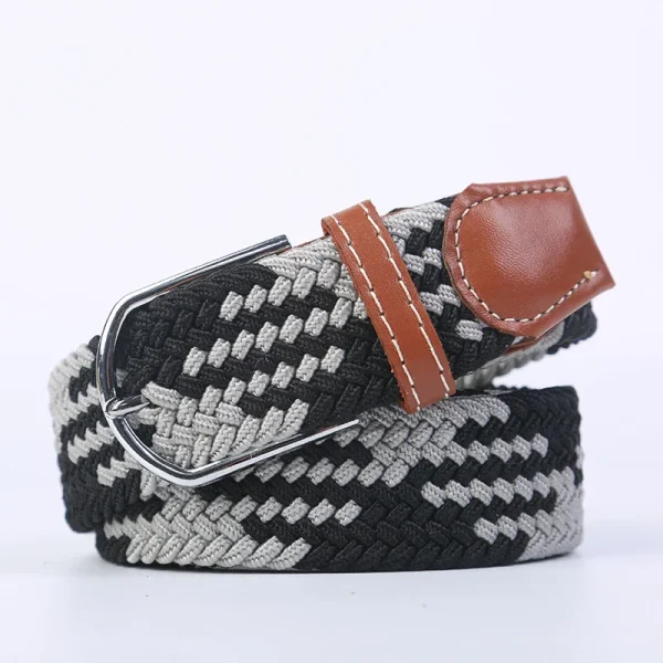 Unisex Elastic Fabric Woven Casual Belt Pin Buckle Expandable Braided Stretch Canvas Simple and Stylish Leisure Men Women Belt - Image 51