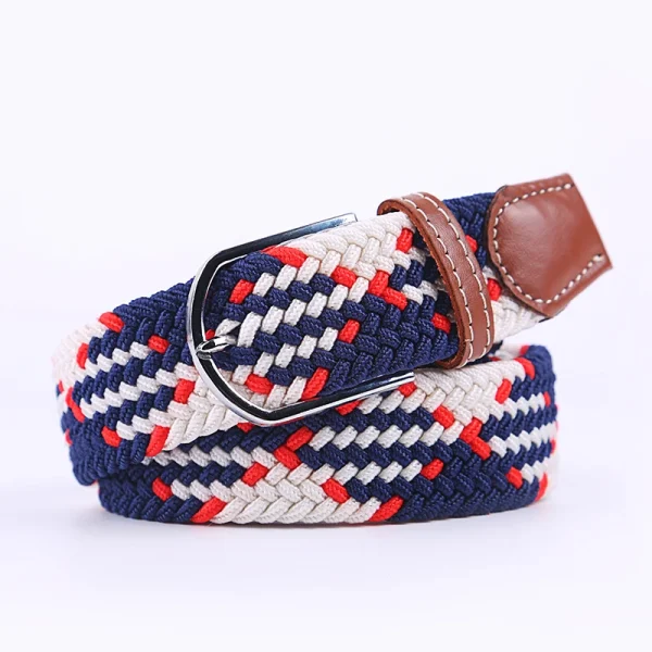 Unisex Elastic Fabric Woven Casual Belt Pin Buckle Expandable Braided Stretch Canvas Simple and Stylish Leisure Men Women Belt - Image 17