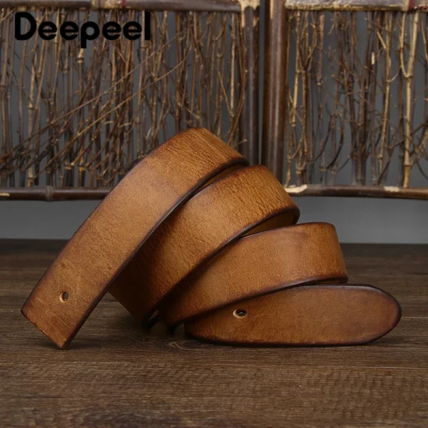 100-125cm First Layer Pure Cowhide Men's Belt Headless Pin Buckle Belts Strip Genuine Leather Thickening Vintage Mens Waistband - Image 5