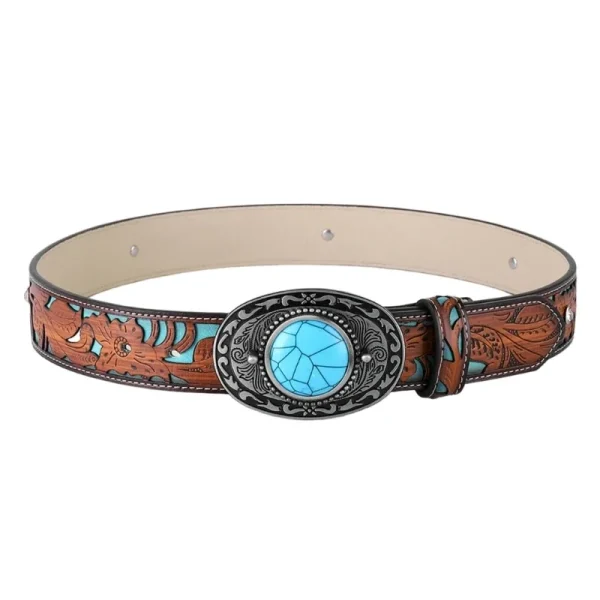 Cowboy Belts For Men Western With Big Buckle Turquoise Belt Buckle Belt Leather Belt Vintage Western Belt Jeans Belt R7RF - Image 3