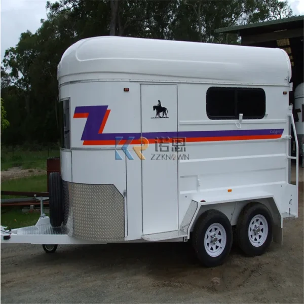 Luxurious 2 Horse Straight Load Float with Living Quarter Custom Horse Box Trailer with Caravan Door - Image 5