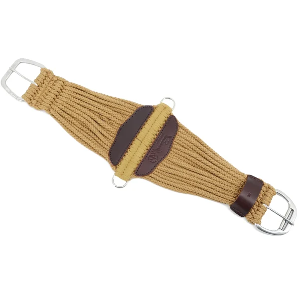 Western Cinch Equine Girth, Cotton Blend Strand Saddle Roper Horse Cinch with Stainless Steel Roller Buckle for Western Riding