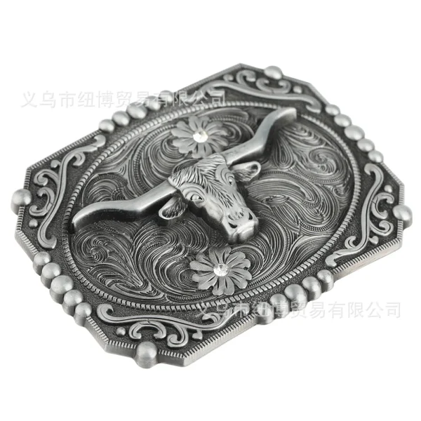 Western Cowhead Pattern Belt Buckle Cowboy Waistband - Image 5