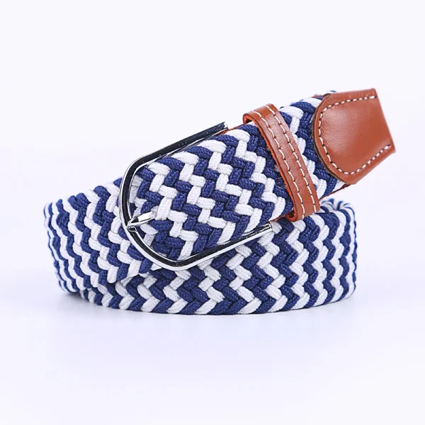 Unisex Elastic Fabric Woven Casual Belt Pin Buckle Expandable Braided Stretch Canvas Simple and Stylish Leisure Men Women Belt - Image 9