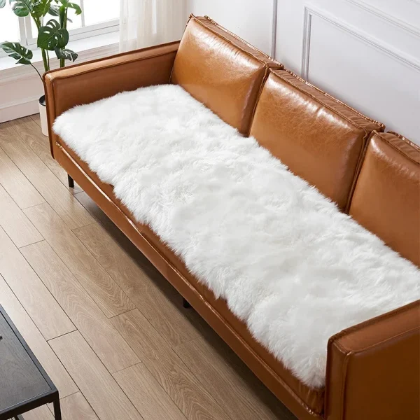 Nordic Long Soft Faux Sheepskin Fur Area Rugs Living Room Bedroom Floor Mat Shaggy Silky Plush Carpet Faux Fur Rug Decor Mats - Image 7