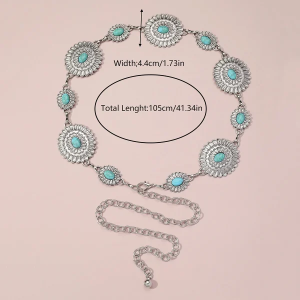 Turquoise Decor Chain Belt - Image 8