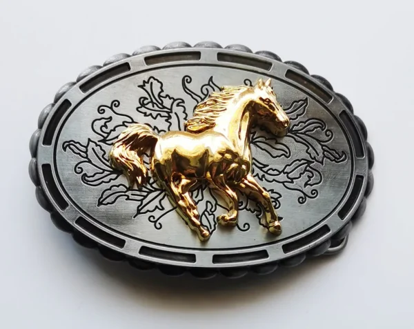 Western Belt Buckle Initial Vintage-Cowboy Rodeo Silver&Gold Belt Buckle for Men Women - Image 2