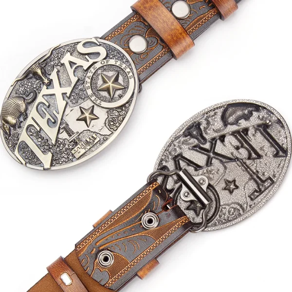 BISON DENIM Western Belt Buckle Vintage Cowboy Animal Pattern Belt Buckle Handmade Belt Accessories - Image 2