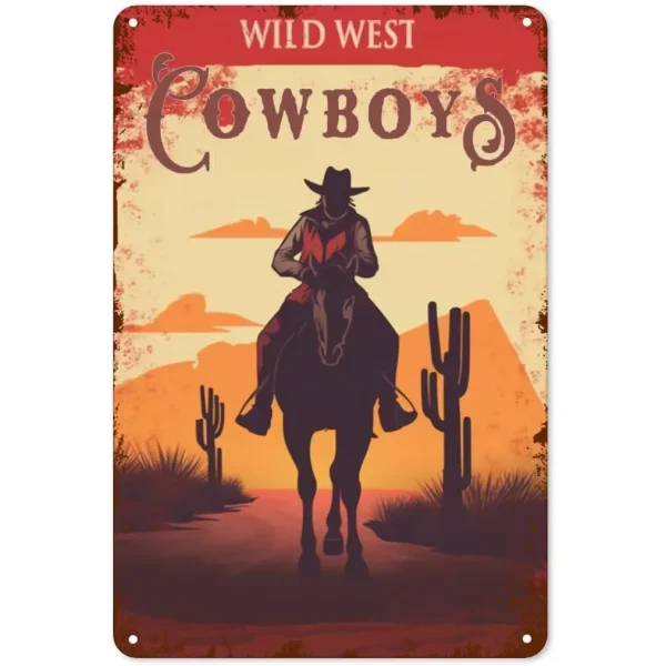 Wild West Cowboys Metal Tin Sign Wall Poster Plaque Vintage Iron Painting Decoration for Man Cave Home Cafe Game Room Club Bar - Image 12